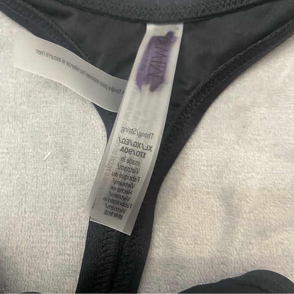 New! Victoria's Secret Swim Black Shine Strap Thong Bikini Bottom 4477 - Picture 7 of 10